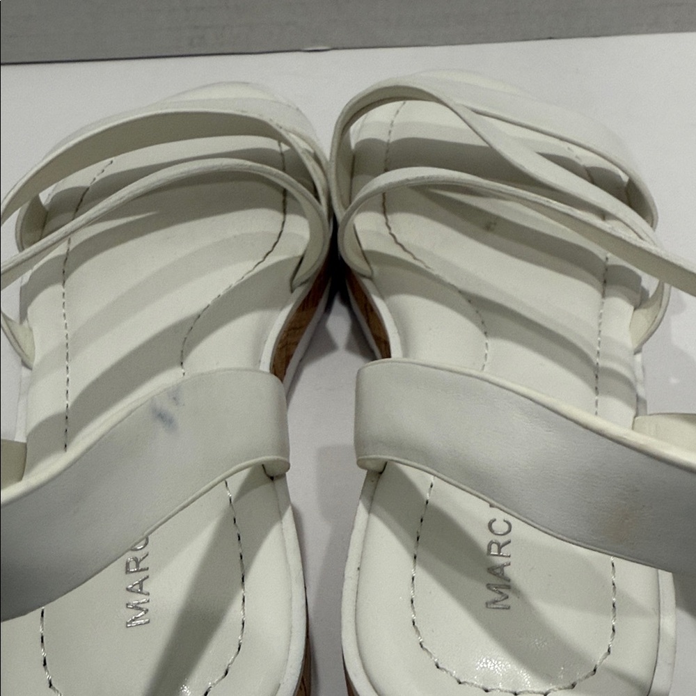 Marc Fisher White Strappy Sandals Size 7 - Picture 8 of 11